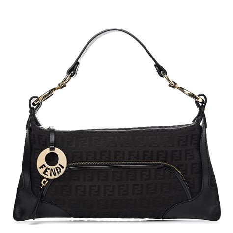 fendi black zucchino canvas mini flap shoulder bag|fendi chenille bag.